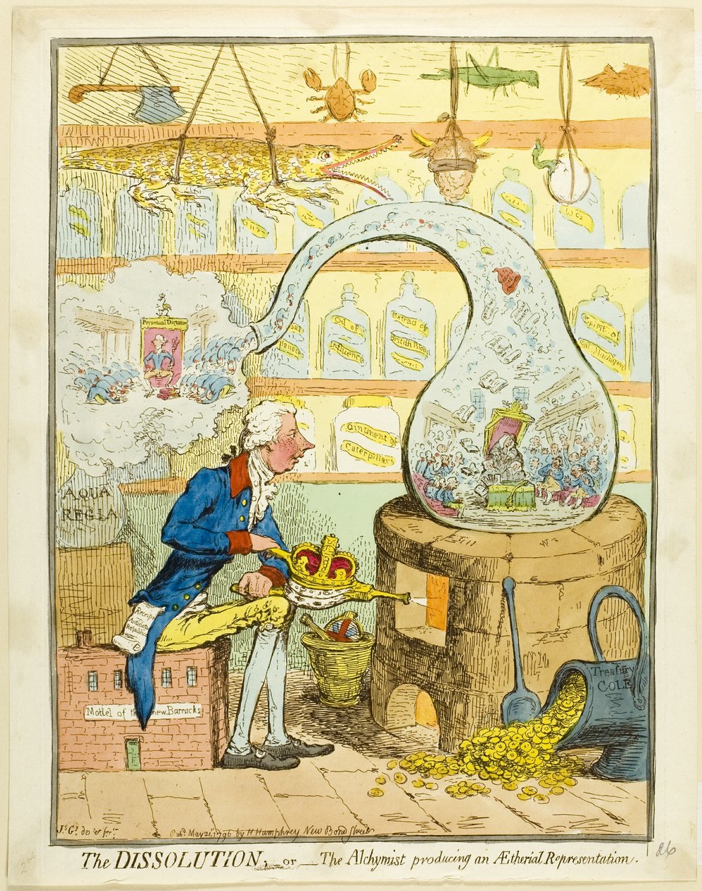 The Dissolution; or The Alchemist Producing an Ethereal Representation by James Gillray