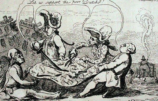 The Dutch Divisions, published by S.W. Fores in 1787 by James Gillray