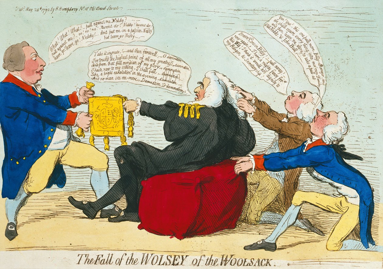 The Fall of the Wolsey of the Woolsack, published by Hannah Humphrey ...