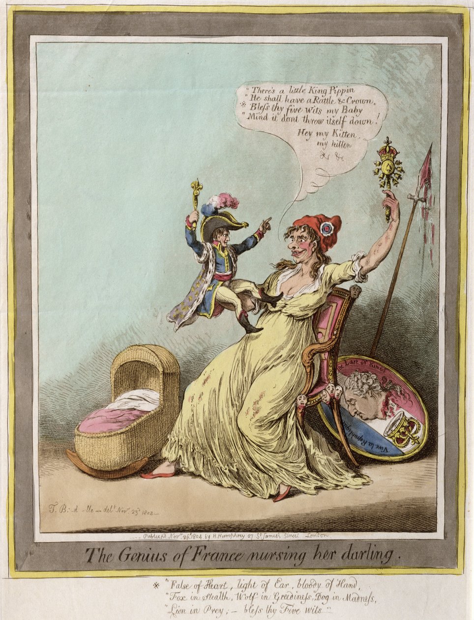 The Genius of France Nursing Her Darling by James Gillray