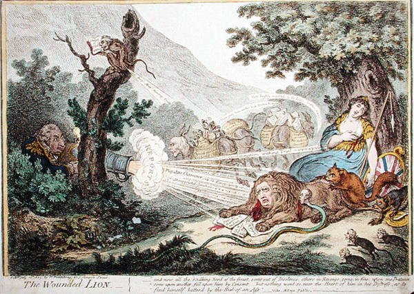 The Wounded Lion by James Gillray