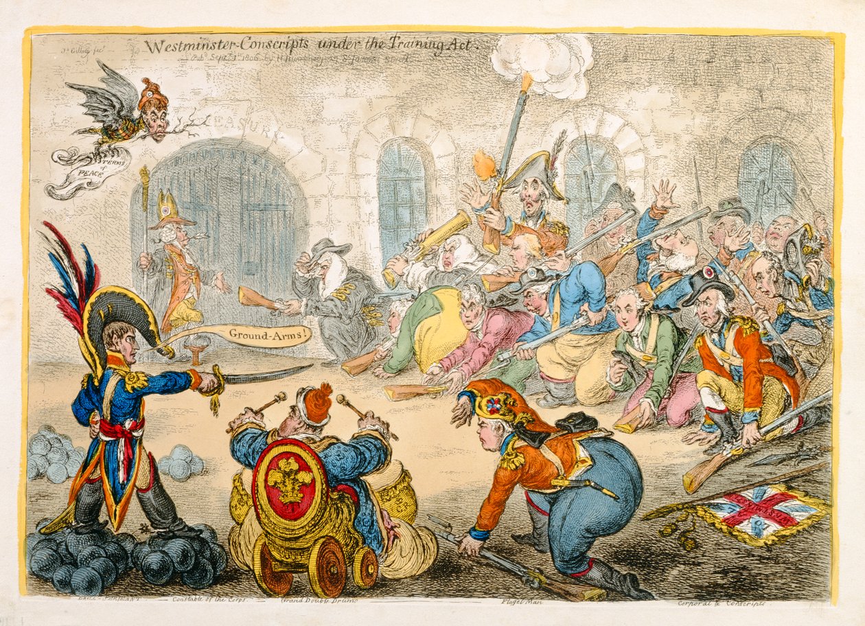 Westminster Conscripts under the Training Act by James Gillray