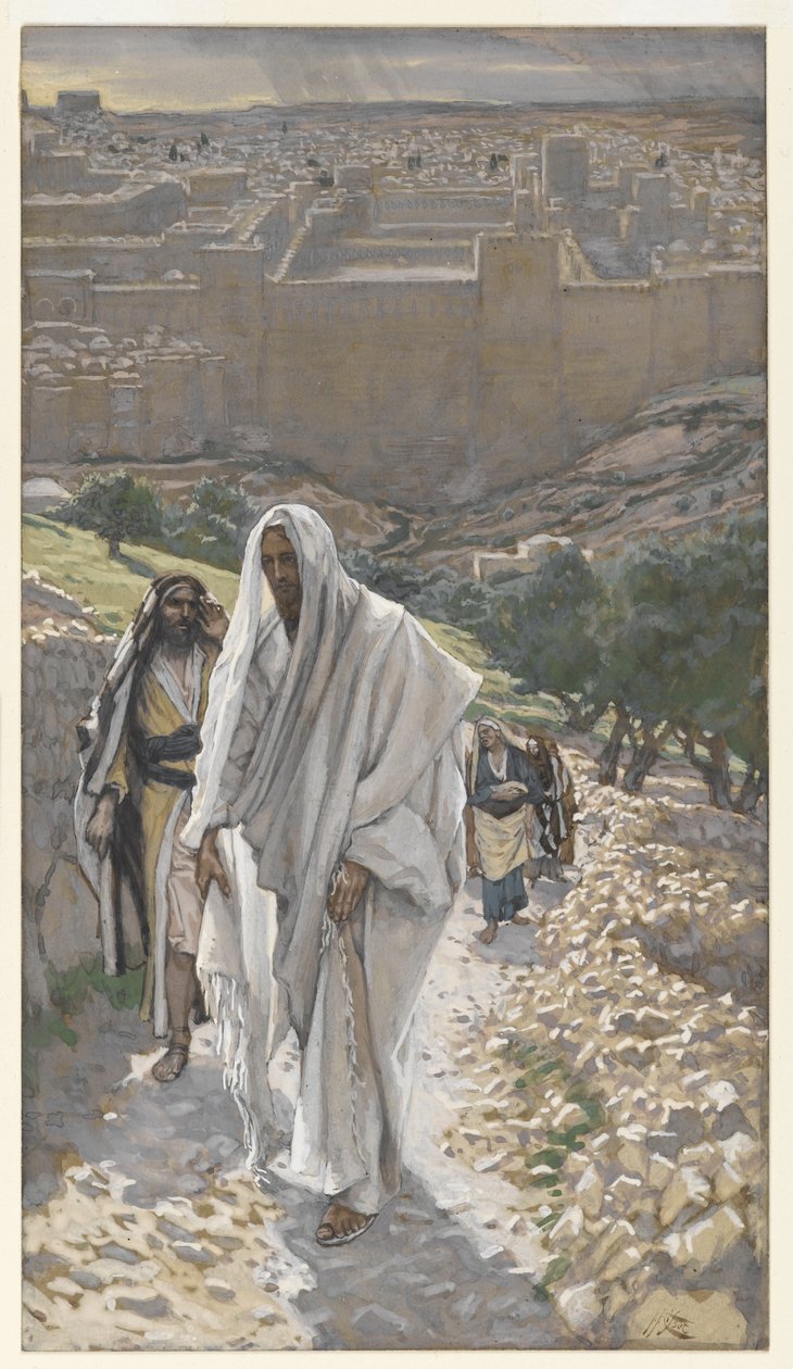 Jesus goes in the Evening to Bethany, illustration from The Life of Our Lord Jesus Christ by James Jacques Joseph Tissot