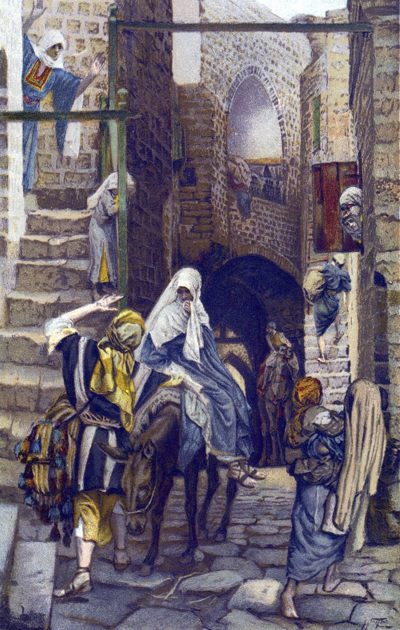 Saint Joseph Seeks a Lodging at Bethlehem - from “The Life of Our Lord Jesus Christ” - 1899 by James Tissot by James Jacques Joseph Tissot