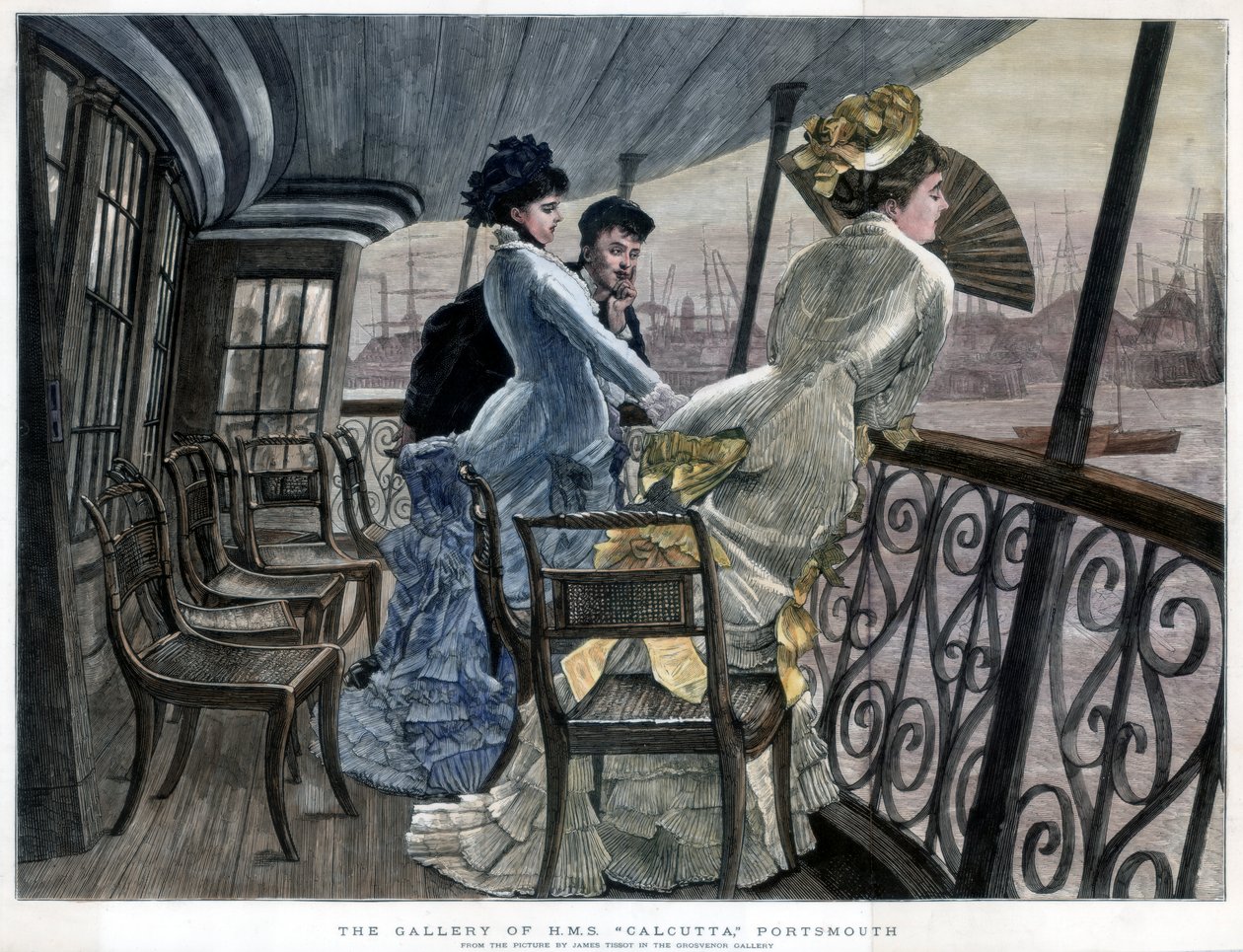 The Gallery of H.M.S. Calcutta, Portsmouth by James Jacques Joseph Tissot