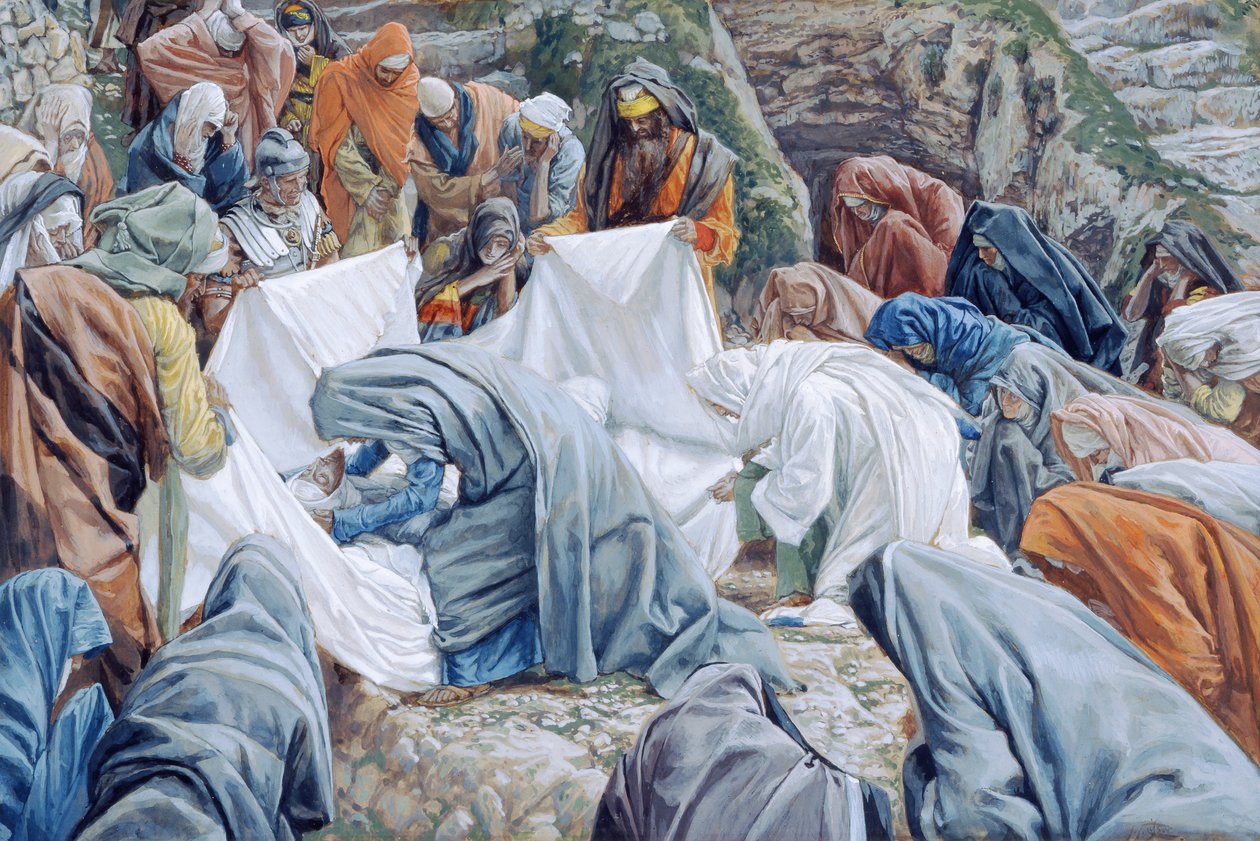 The Holy Virgin Kisses the Face of Christ before it is Wrapped in the Winding Sheet, illustration for The Life of Christ by James Jacques Joseph Tissot
