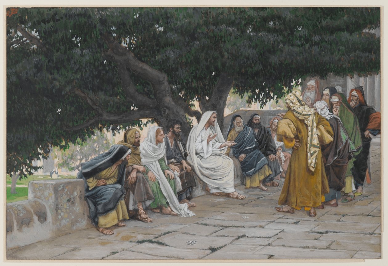 The Pharisees and the Sadducees Come to Tempt Jesus, illustration from The Life of Our Lord Jesus Christ by James Jacques Joseph Tissot