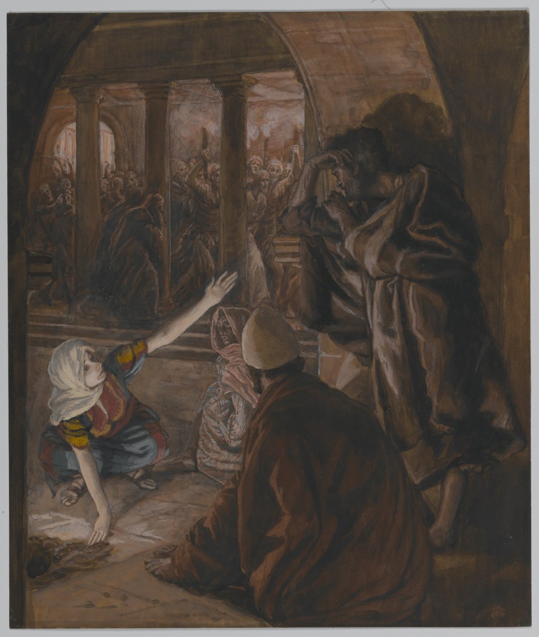 The Third Denial of Saint Peter - Jesus Look of Reproach, illustration from The Life of Our Lord Jesus Christ by James Jacques Joseph Tissot