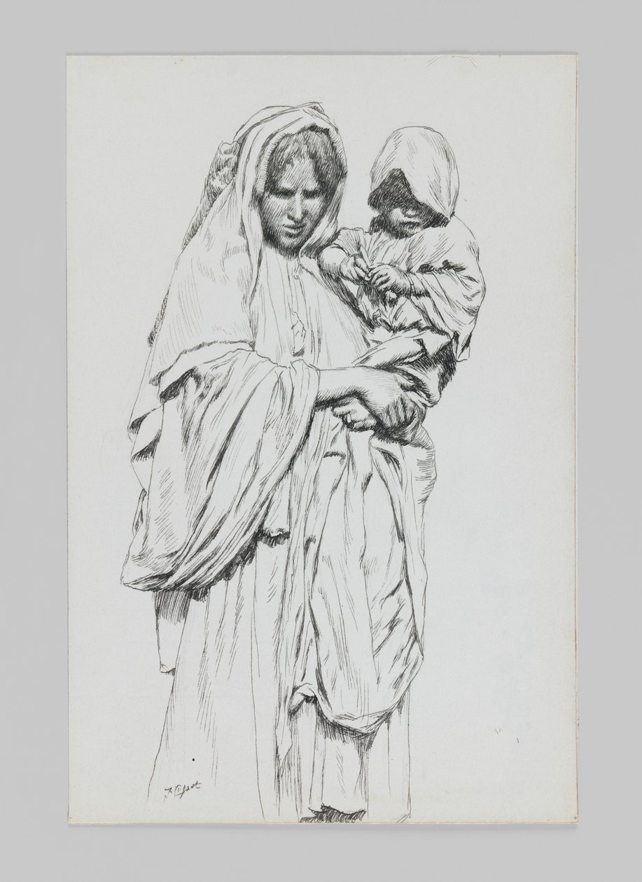 Woman and child of Jericho, illustration from The Life of Our Lord Jesus Christ by James Jacques Joseph Tissot