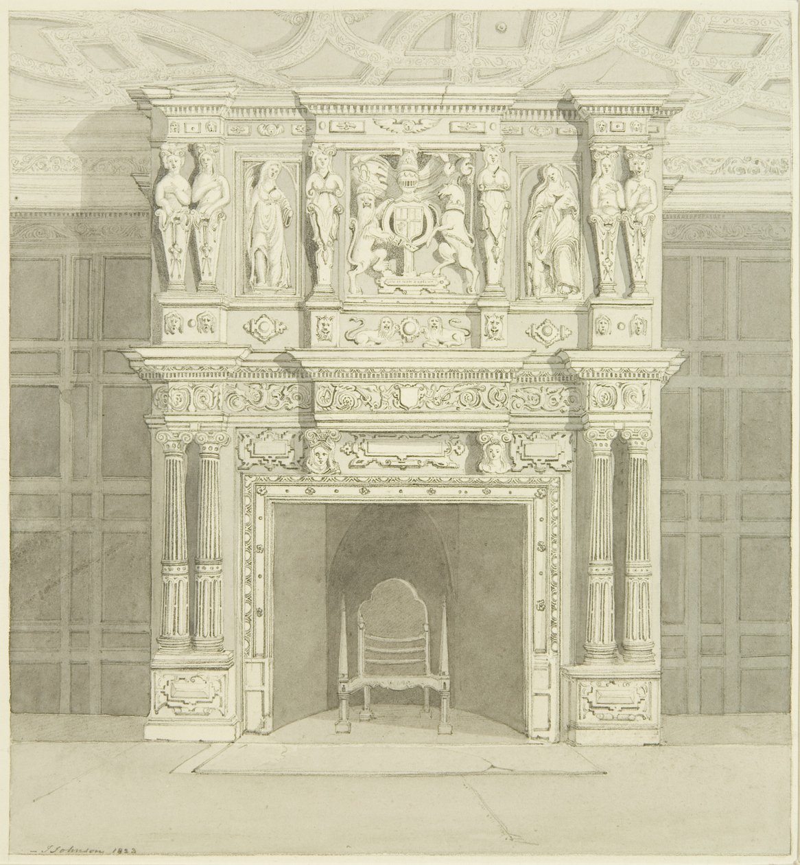 Fireplace in Langton Mansion, on the Back by James Johnson