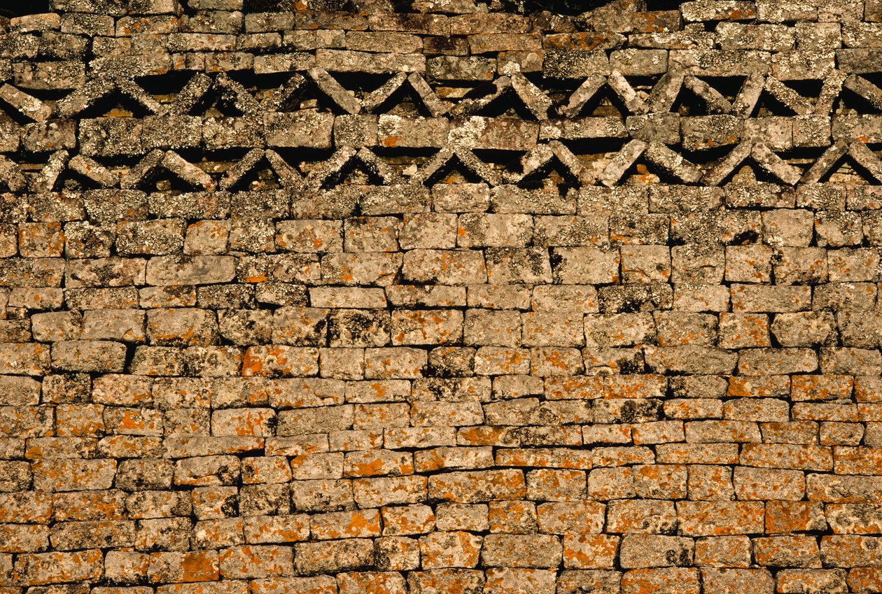 Stone wall at Great Zimbabwe Ruins, Zimbabwe by James L Stanfield