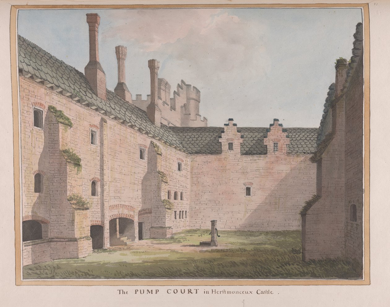 Herstmonceux Castle, East Sussex: The Pump Court by James Lambert  of Lewes