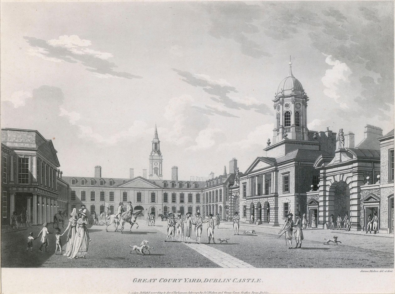 The Upper Yard, Dublin Castle by James Malton