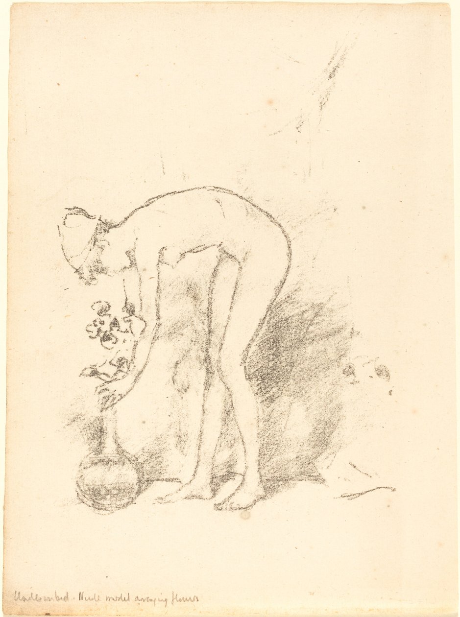 A Nude Model Arranging Flowers by James Abbott McNeill Whistler