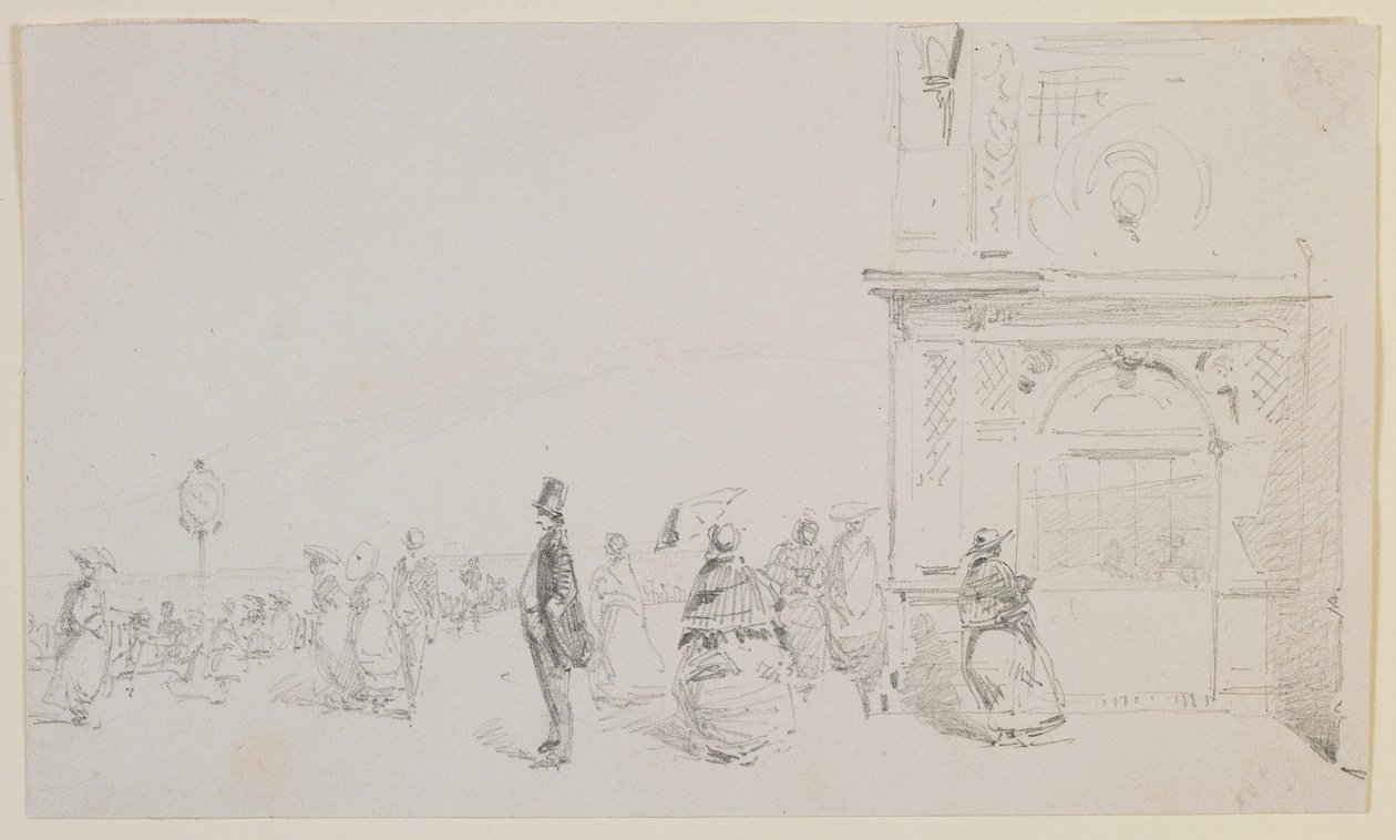 A Group of Figures on an Esplanade by James Abbott McNeill Whistler