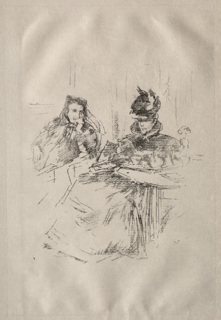 Afternoon Tea, Mrs. Phillips and Mrs. Charles Whibley by James McNeill Whistler