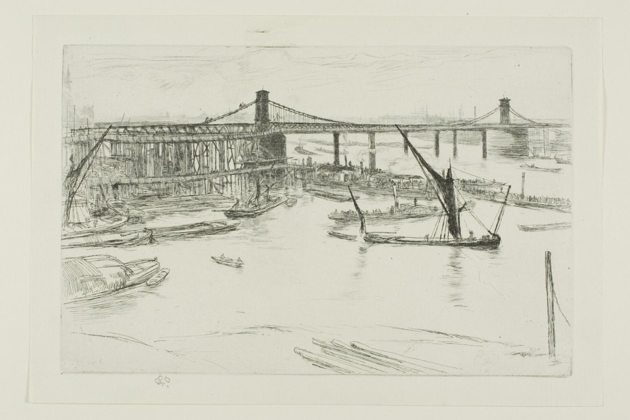 Old Hungerford Bridge by James Abbott McNeill Whistler