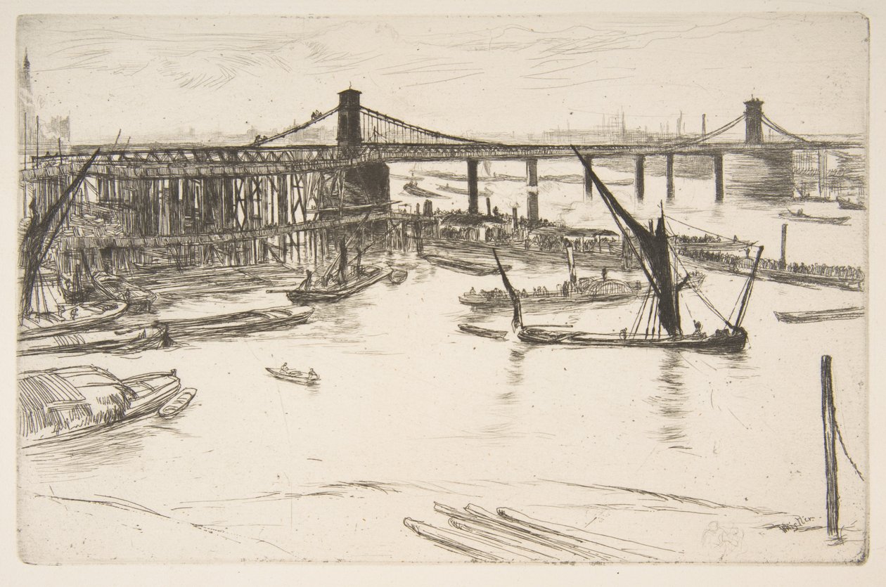 Old Hungerford Bridge by James McNeill Whistler