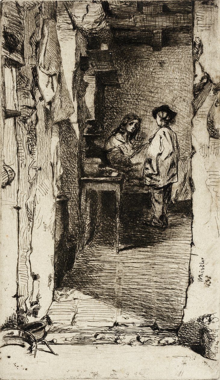 Rag Pickers, Quartier Mouffetard, Paris by James McNeill Whistler