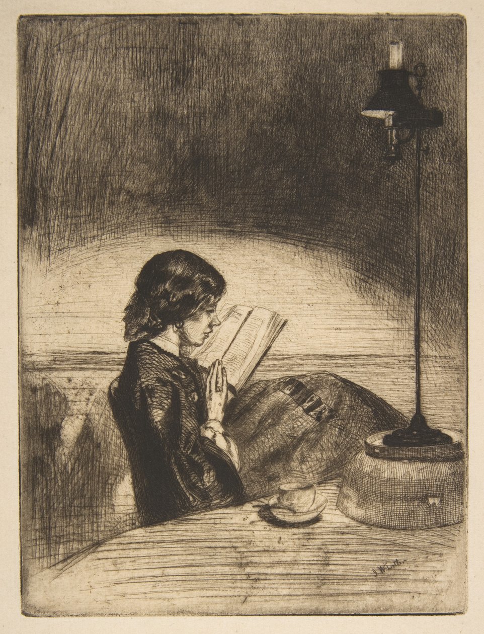 Reading by Lamplight by James McNeill Whistler