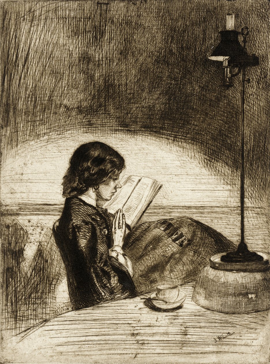 Reading by Lamplight by James McNeill Whistler