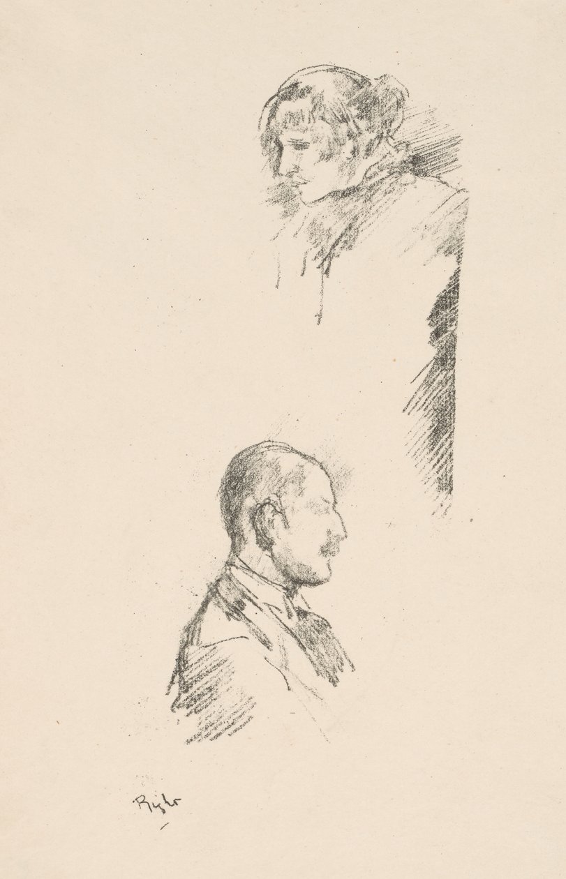 Sketches of Miss Philip and Mr. A. Studd by James Abbott McNeill Whistler
