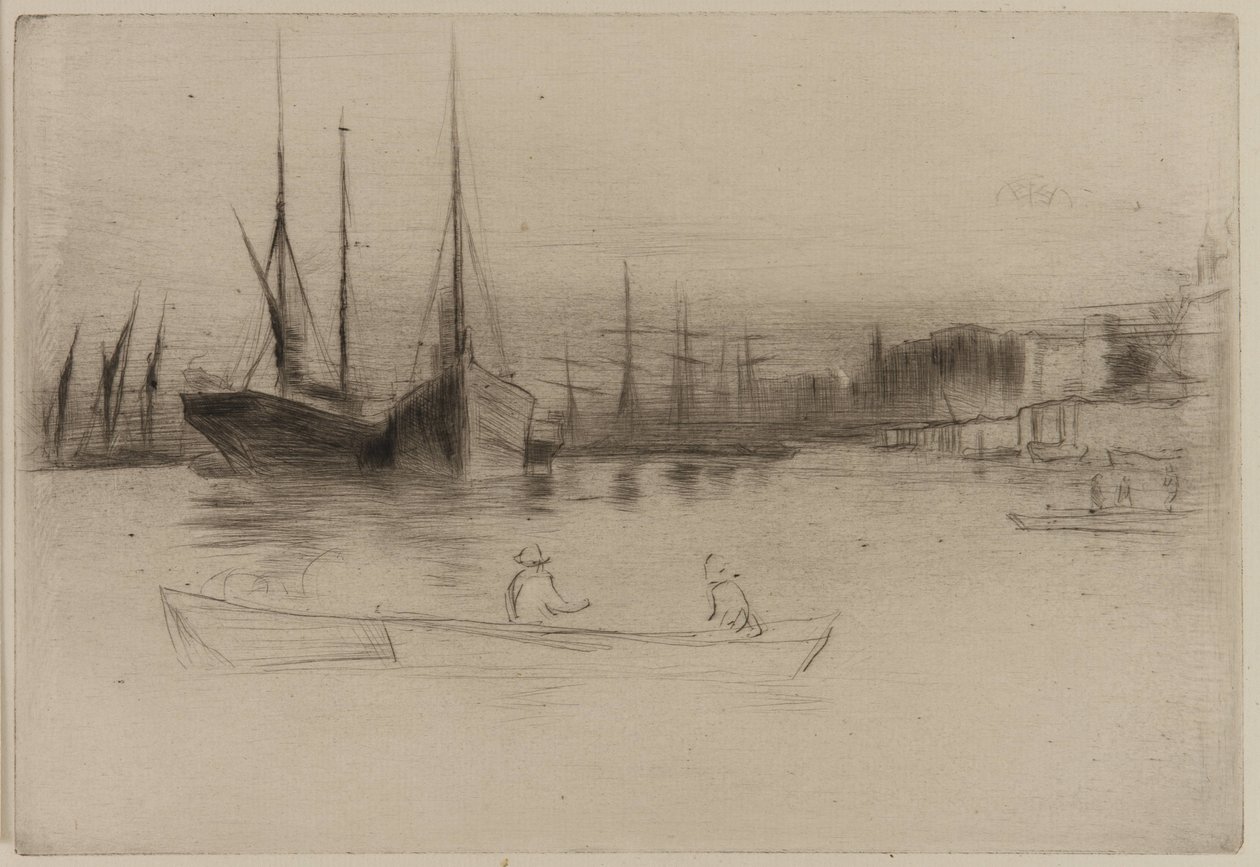 Steamboats off the Tower by James Abbott McNeill Whistler