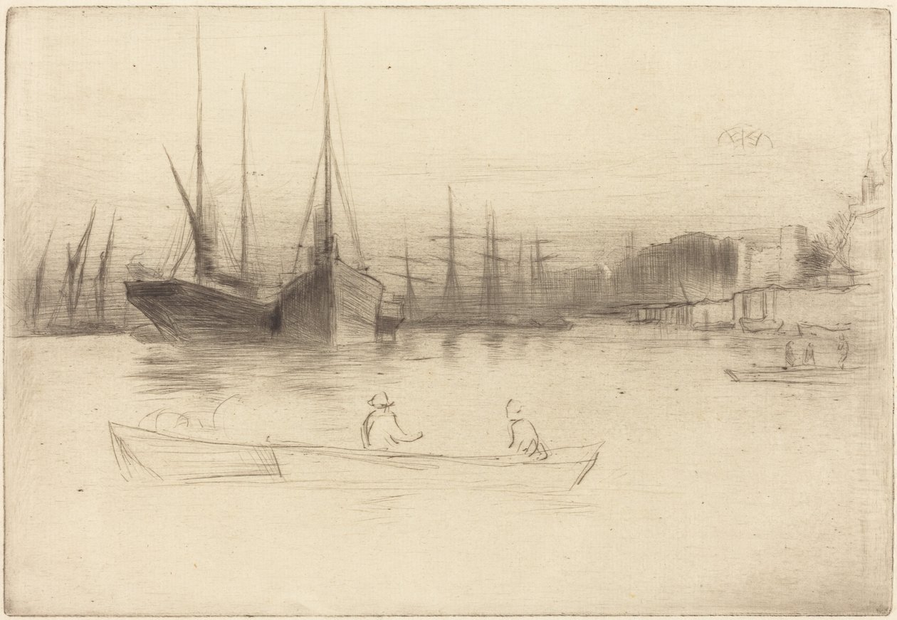 Steamboats off the Tower by James McNeill Whistler
