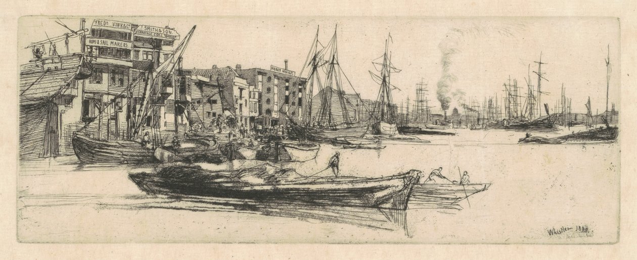 Thames Warehouses by James McNeill Whistler