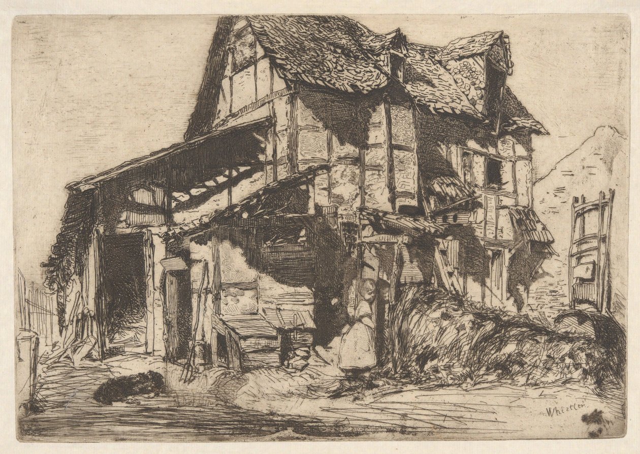 The Unsafe Tenement, from the French Set (Twelve Etchings from Nature) by James McNeill Whistler