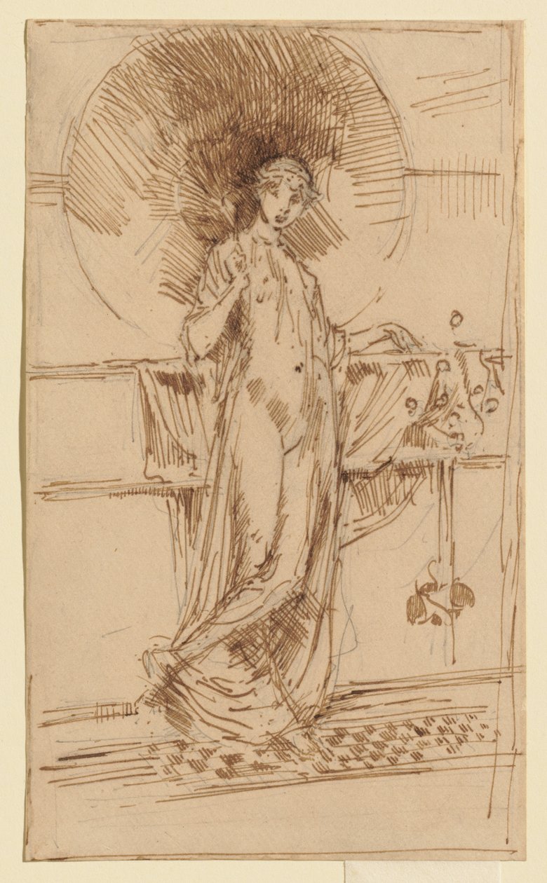 Woman with a Parasol (Sketch of "Harmony in Blue and Gold") by James McNeill Whistler