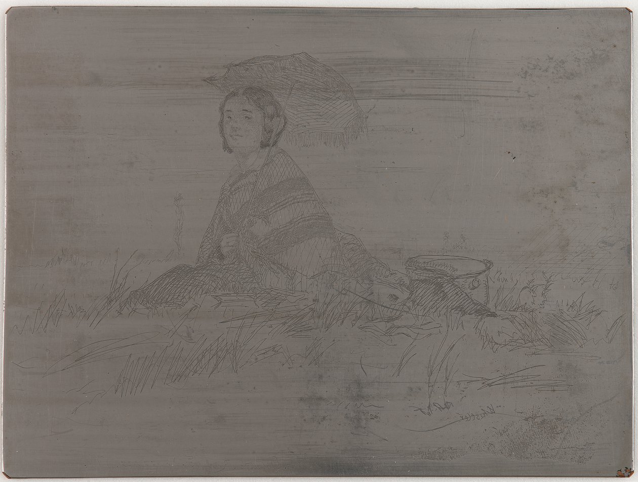 In Full Sun. Uncancelled plate from Twelve Etchings from Nature (The French Set) by James Abbott McNeill Whistler