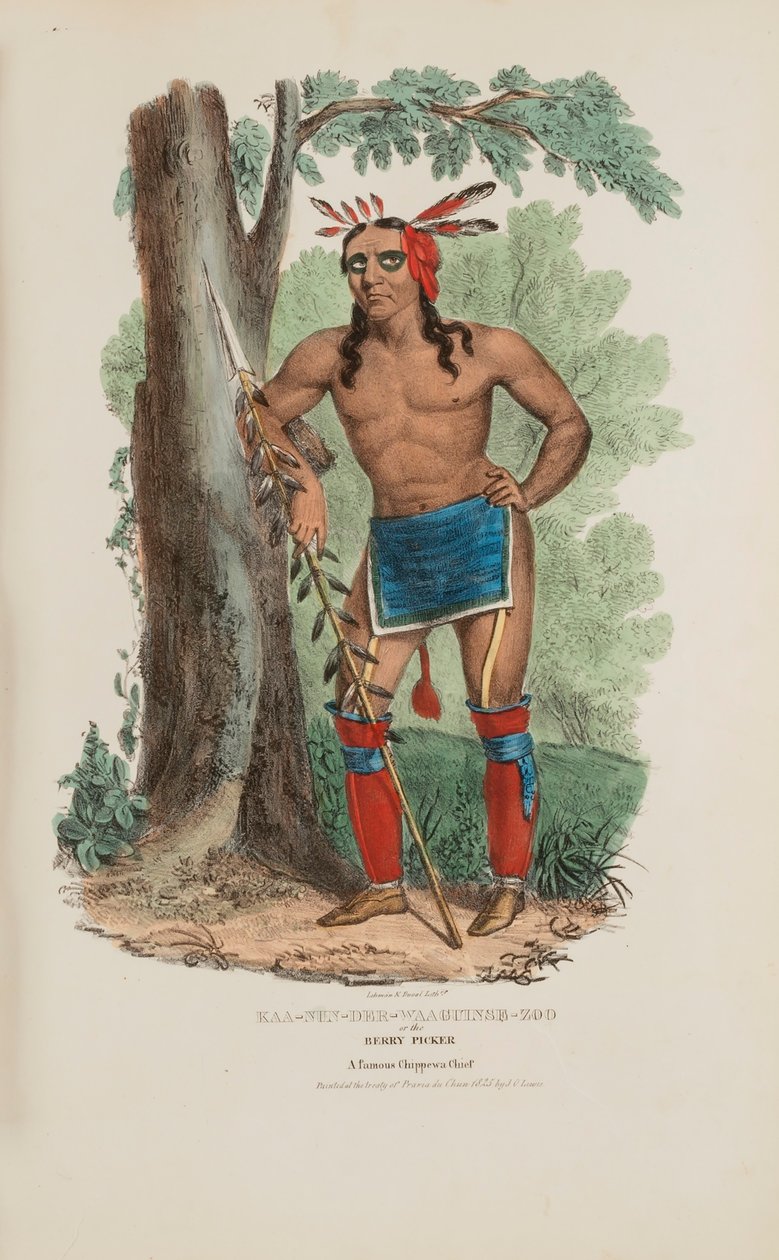 KAA-NUN-DER-WAAGUINSE-ZOO or the Berry Picker; A Famous Chippewa Chief, from The Aboriginal Portfolio by James Otto Lewis