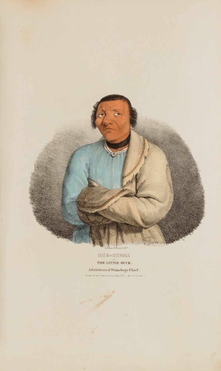 SHE-SHEBA or The Little Duck; A Celebrated Winnebago Chief, from The Aboriginal Portfolio by James Otto Lewis