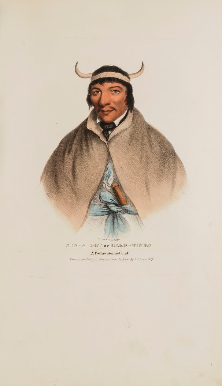 SUN-A-GET or Hard Times; A Pottawatomie Chief, from The Aboriginal Portfolio by James Otto Lewis