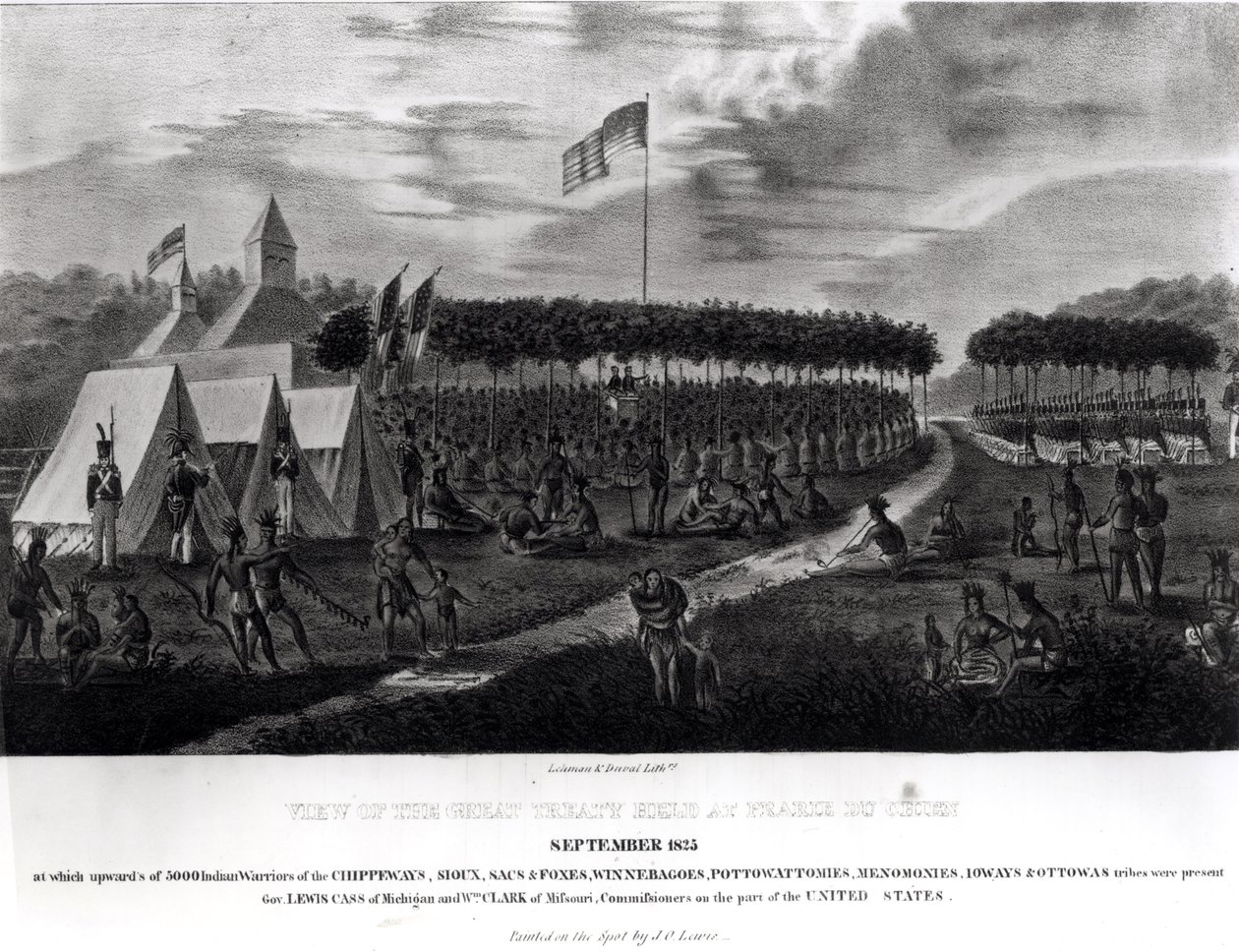 View of the Great Treaty Held at Prairie du Chien, Wisconsin, September 1825, from 