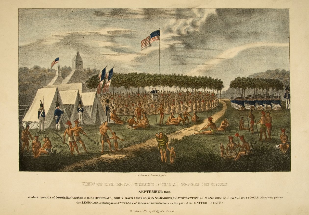 View of the Great Treaty Held at Prairie du Chien, September 1825 by James Otto Lewis
