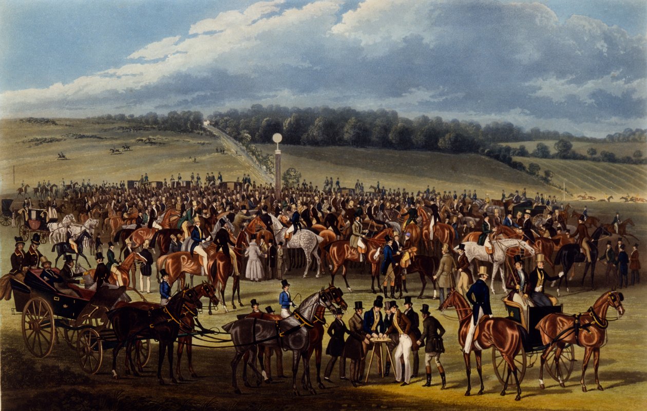 The Betting Post, print made by Charles Hunt, 1836 by James Pollard
