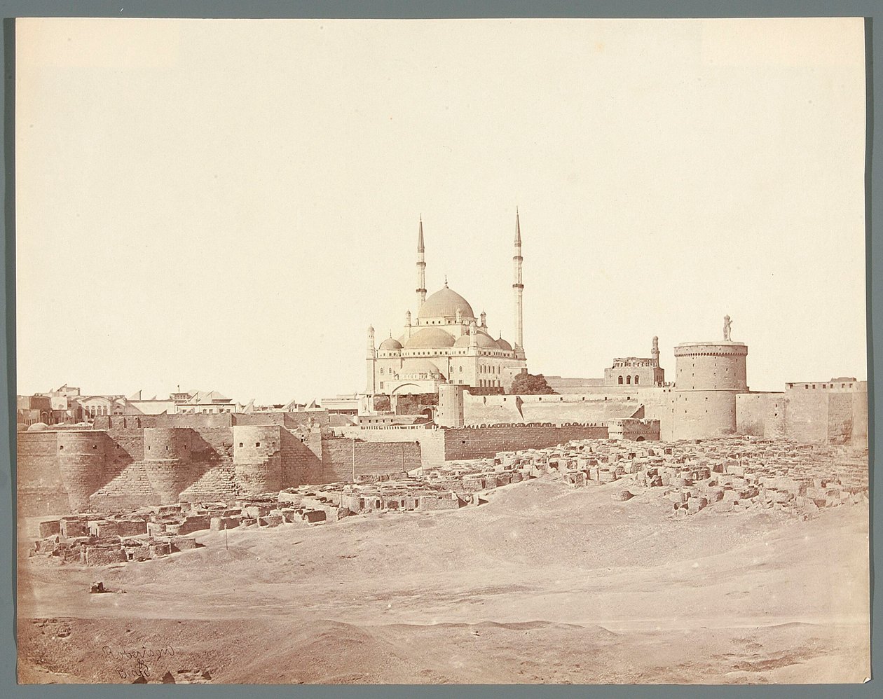 Egypt. Cairo. General View of the Citadel with the Alabaster Mosque of Muhammad Ali (1830-1848) by James Robertson