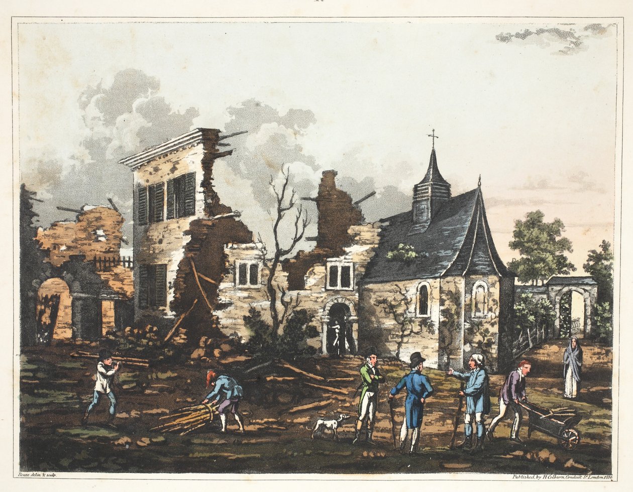 Chateau of Hougoumont: A View of the Interior Reduced to a Heap of Ruins by James Rouse