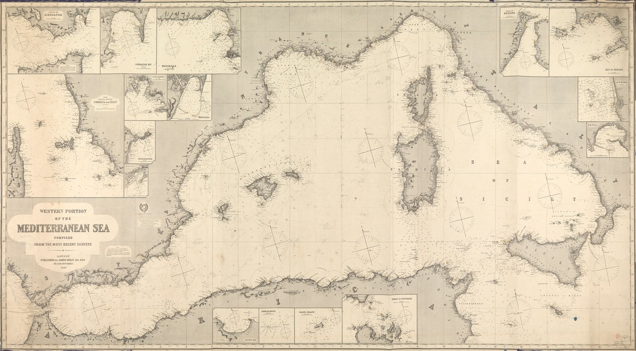 Chart of Western Mediterranean by James & Son Imray