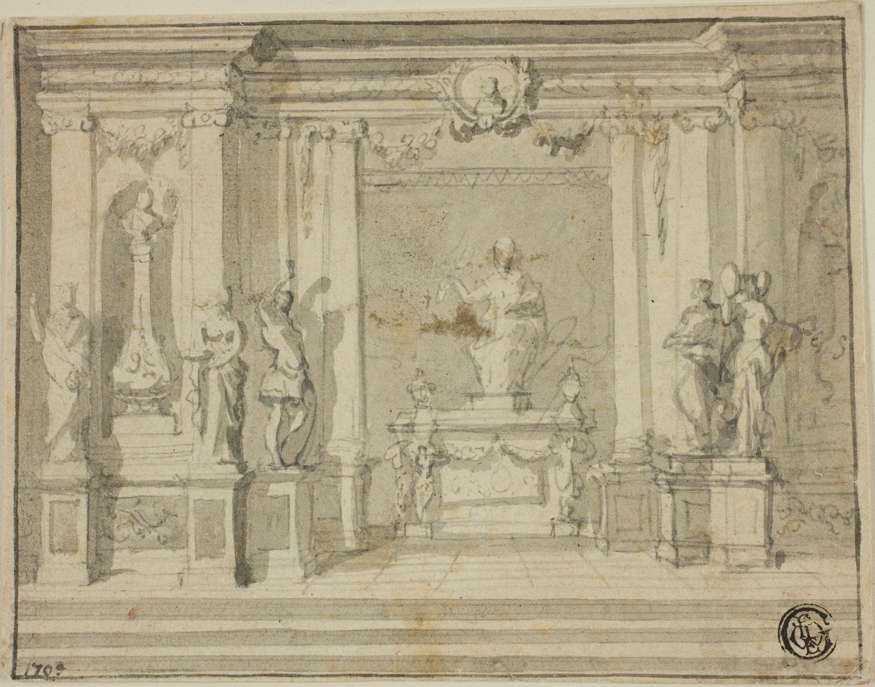 Inner Portico with Statues by James Thornhill
