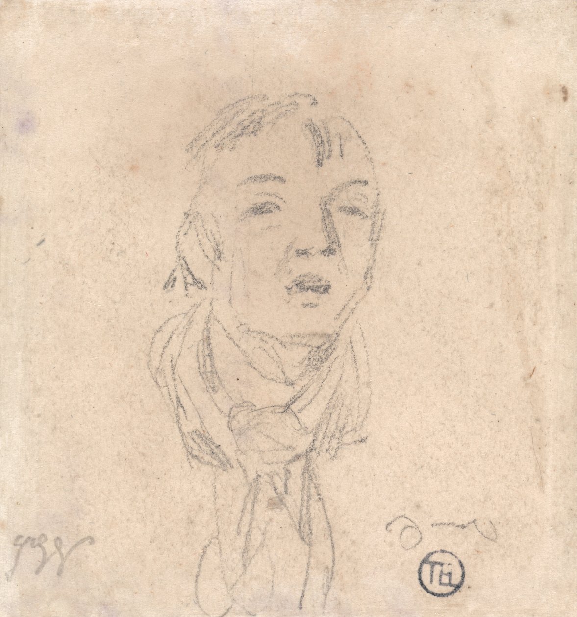 Head of a Man Wearing a Loose Scarf by James Ward