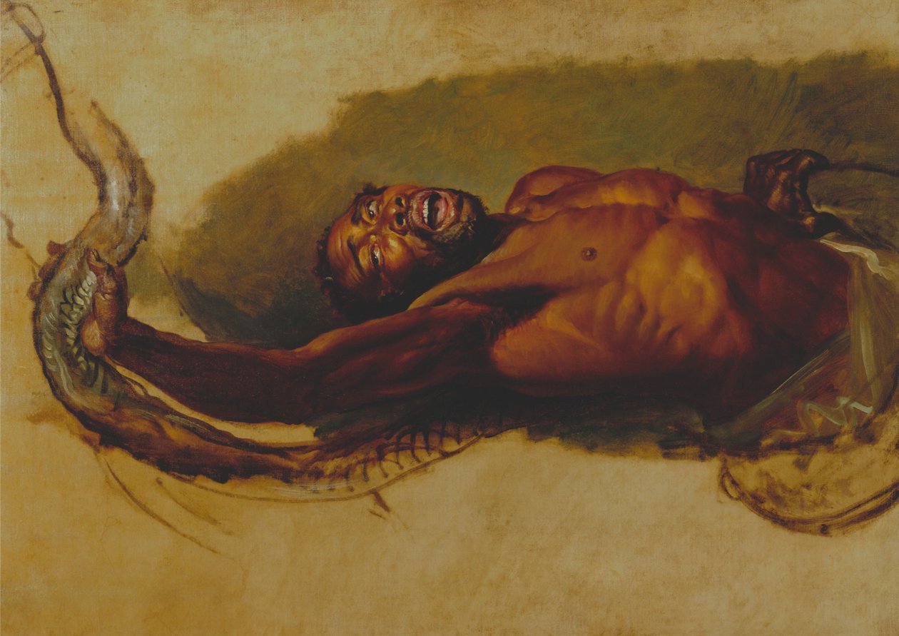 Man Struggling with a Boa Constrictor, Study for 