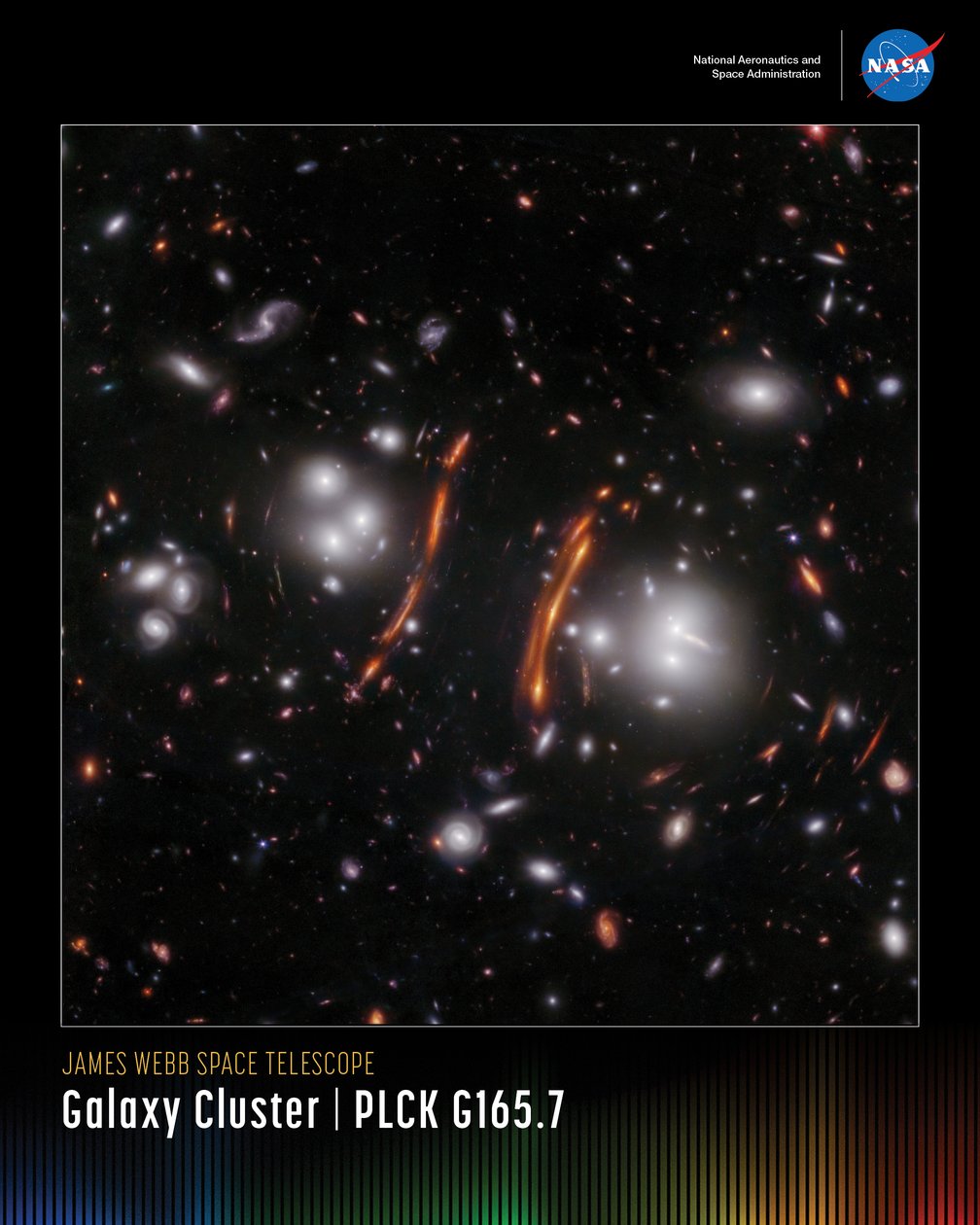 Galaxy Cluster PLCK G165.7 by James Webb Space Telescope (NASA)