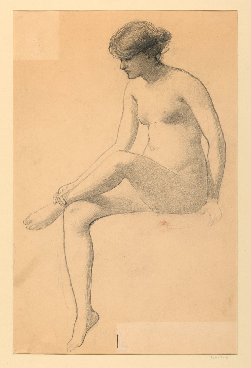 Seated Female Nude by James Wells Champney