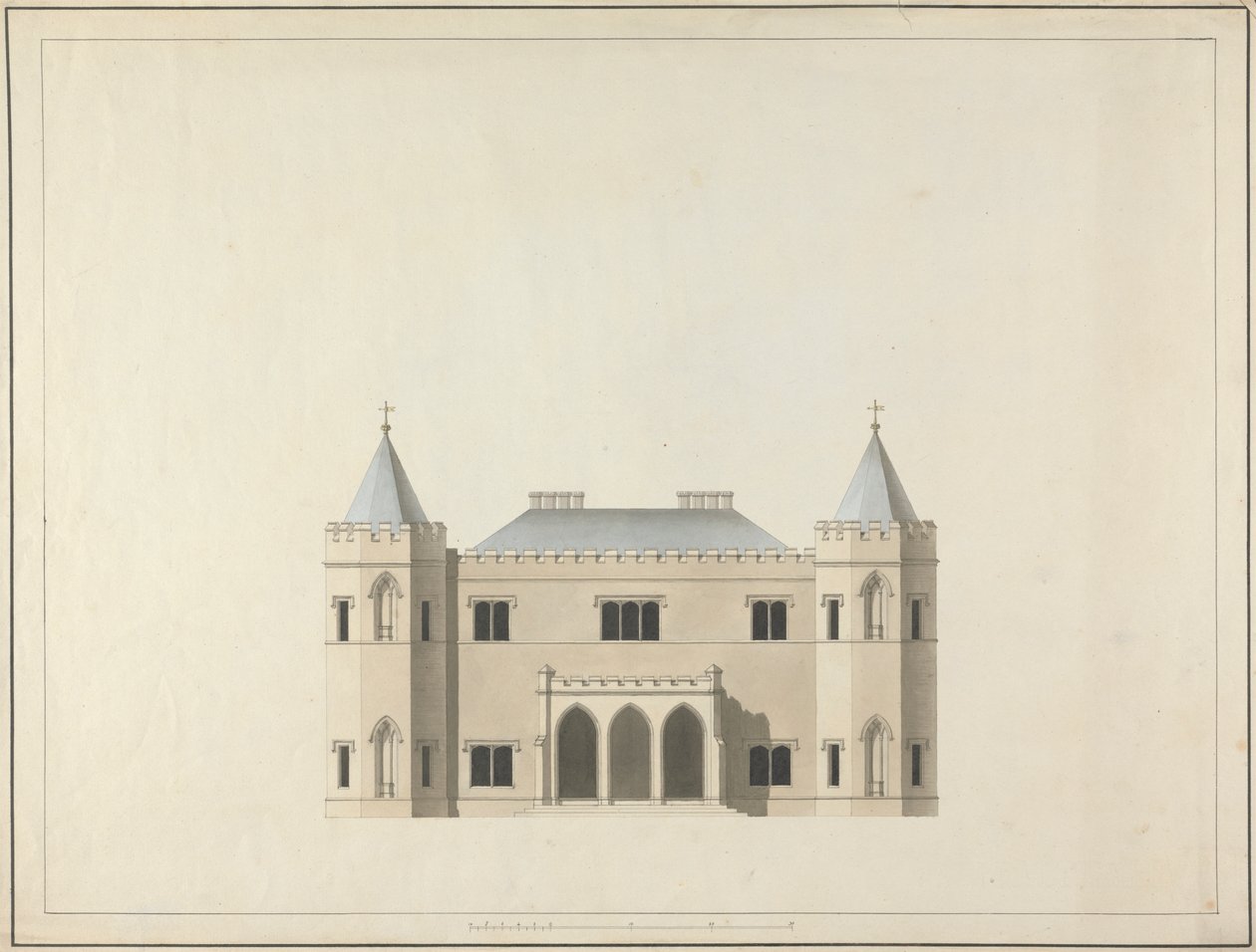 Five Designs for a House in the Gothic Style: Elevation by James Wyatt