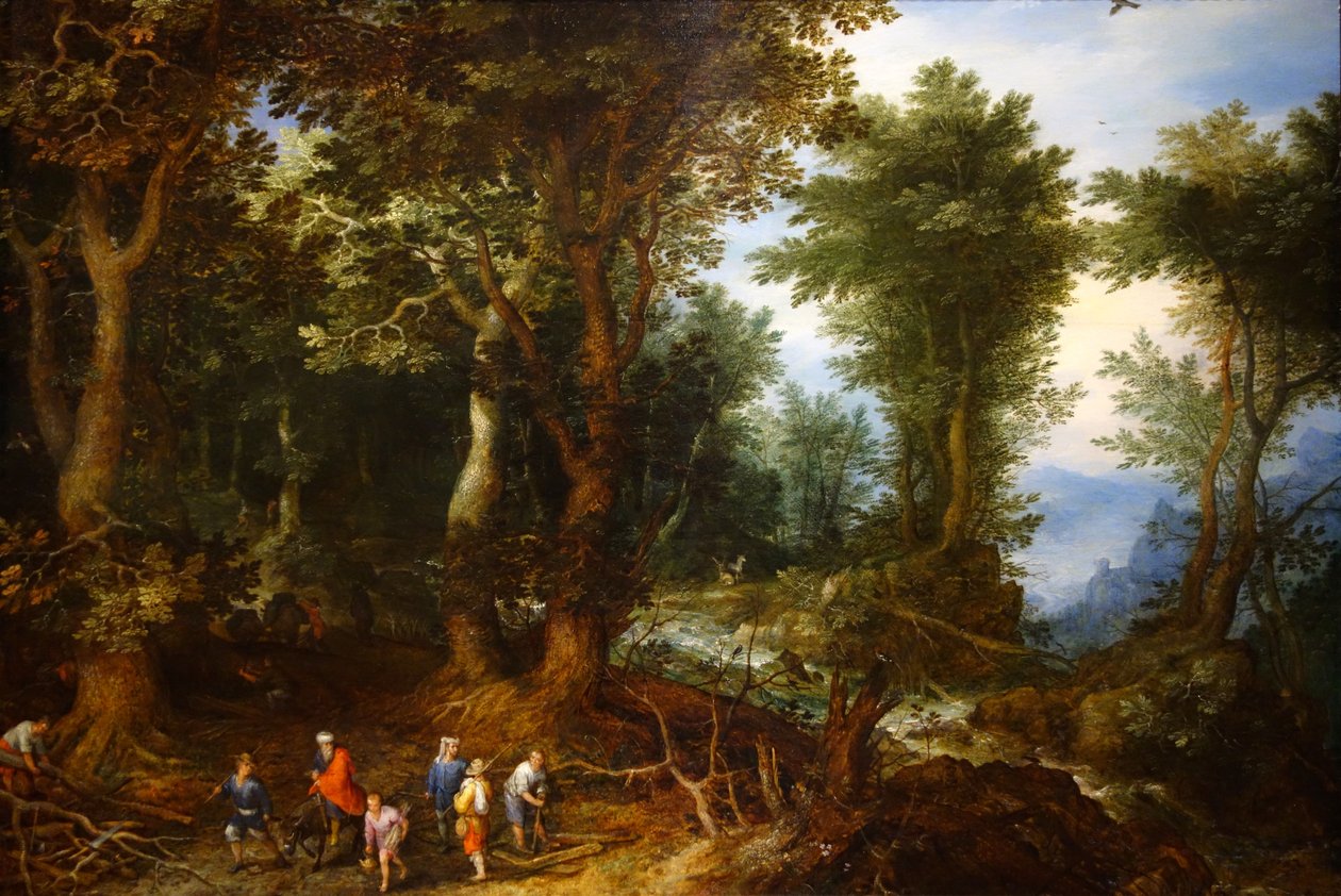 Wooded Landscape with Abraham and Isaac by Jan the Elder Brueghel