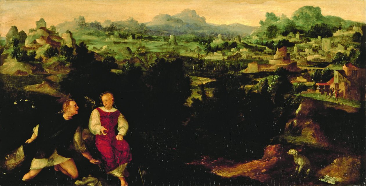 Landscape with Tobias and the Angel by Jan Scorel van Schoorl
