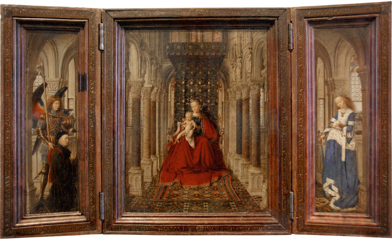 Virgin and Child with St. Michael and St. Catherine and a Donor by Jan van Eyck